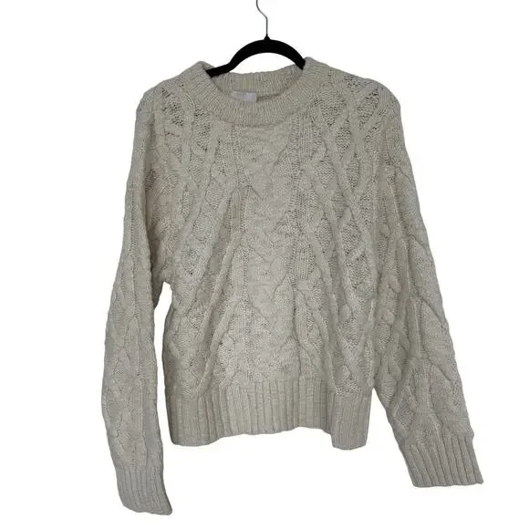 New Reformation Haven Chunky Cable Knit Sweater